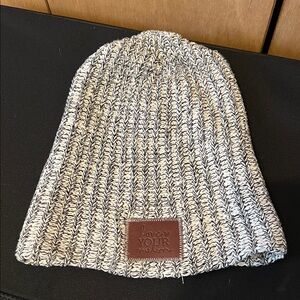 Love Your Melon Black and White Knit Beanie